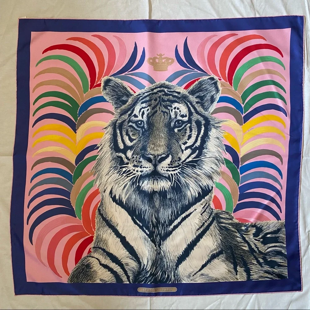 Hermes Tigre Royal double face scarf 90